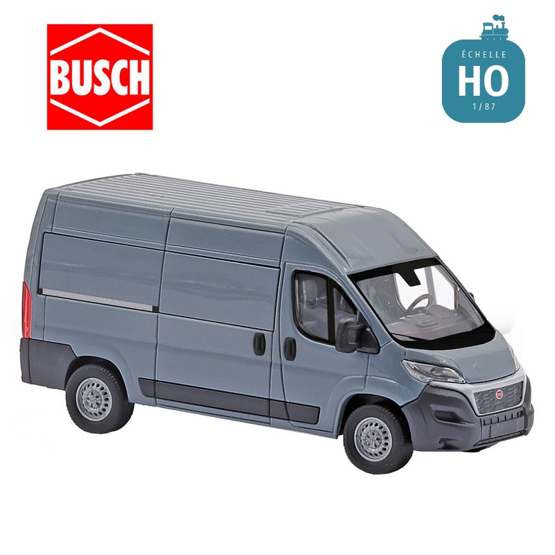 Camionnette Fiat Ducato gris nouveau modèle HO Busch 54602 - Maketis