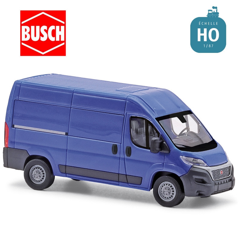 Camionnette Fiat Ducato bleu nouveau modèle HO Busch 54603 - Maketis