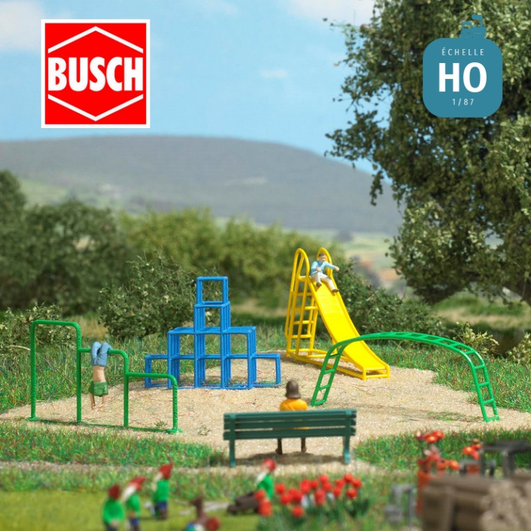 Aire de jeux avec enfants HO Busch 79830 - Maketis