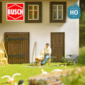 Scène de sculptage de bois HO Busch 79855 - Maketis