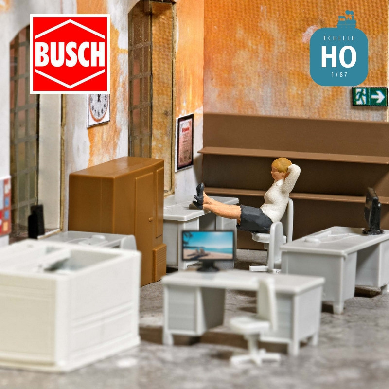 Fin de journée au bureau HO Busch 79907 - Maketis