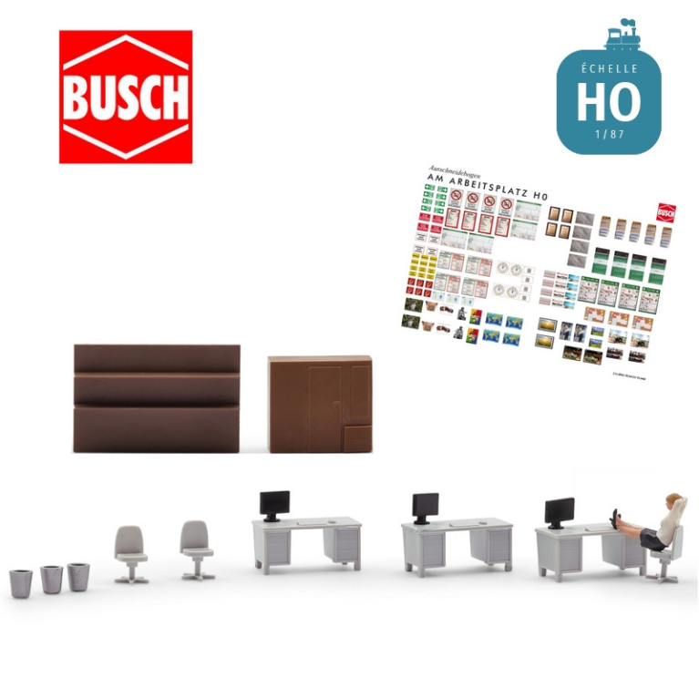 Fin de journée au bureau HO Busch 79907 - Maketis