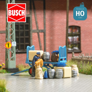 Scène de chargement d'un chariot de quai HO Busch 79910 - Maketis