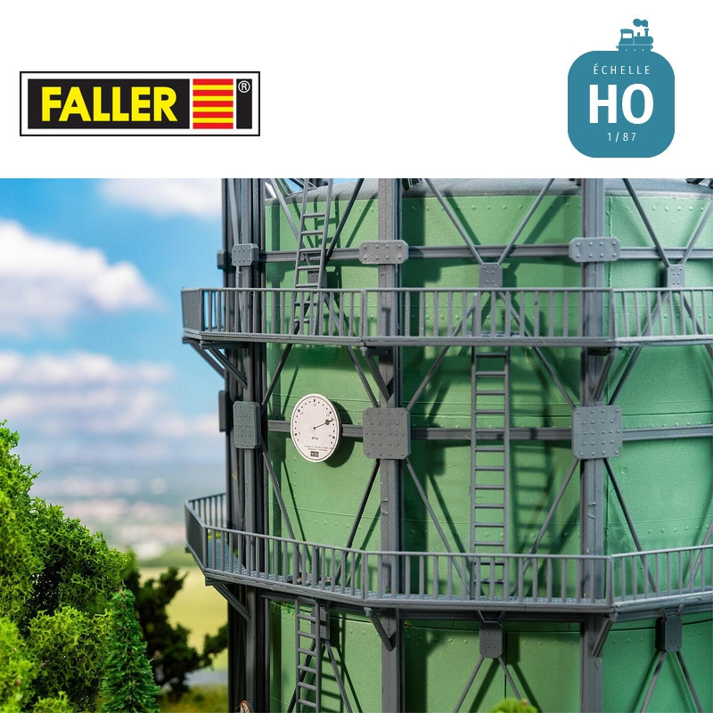 Gazomètre avec tuyauterie HO Faller 130157 - Maketis
