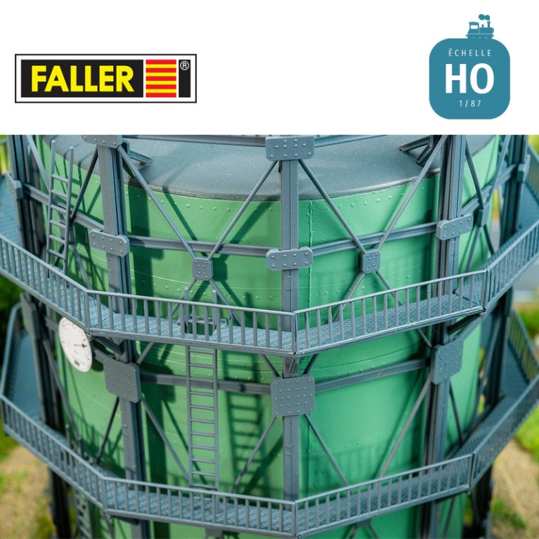 Gazomètre avec tuyauterie HO Faller 130157 - Maketis