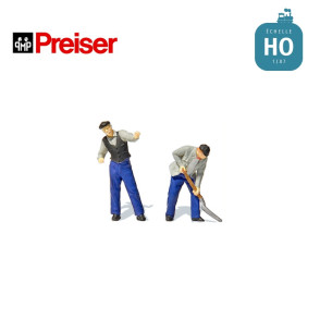 Conducteur et chauffeur de locomotive RhB (2 pcs) HO Preiser 28276 - Maketis