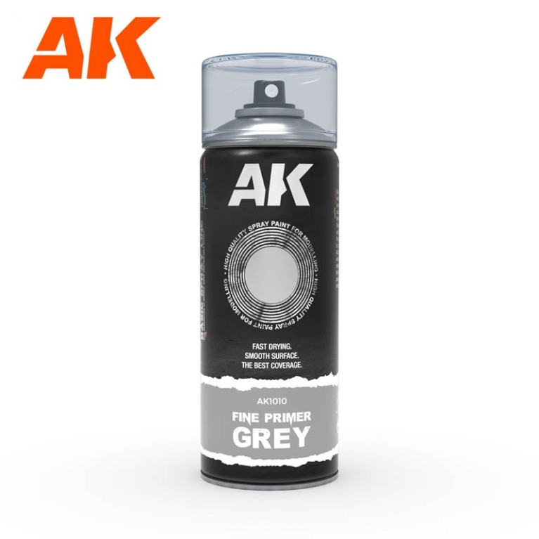 Bombe d'apprêt Gris 400ml (Inclus 2 diffuseurs) AK Interactive AK1010