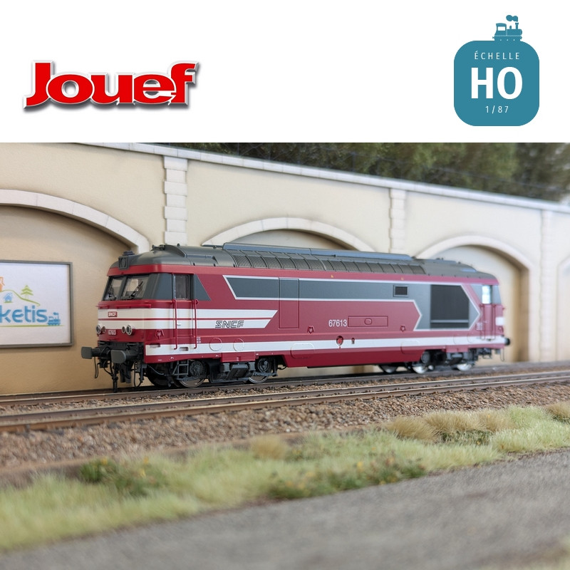 Locomotive diesel BB 67613 Rouge Capitole SNCF Ep VI Analogique HO Jouef HJ2464 - Maketis