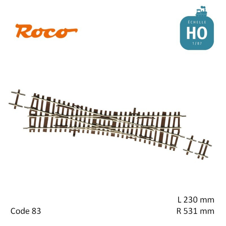 Traversée jonction simple EKW15 15° R531 L 230 mm Roco-Line Code 83 HO 42448 - Maketis Traversée jonction simple EKW15 15° R531 L 230 mm Roco-Line Code 83 HO 42448 - Maketis