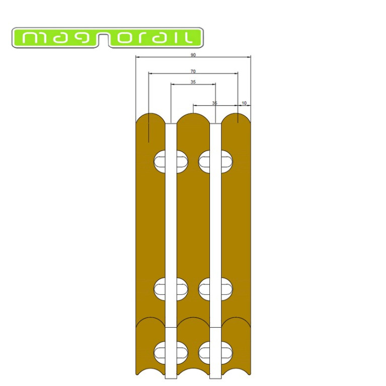 Track Cover Supports 60 cm Double Straight Line Magnorail SO-14 - Maketis Track Cover Supports 60 cm Double Straight Line Magnorail SO-14 - Maketis