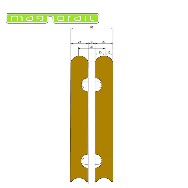 Gleisabdeckungshalter 60 cm Gerade Magnorail SO-11 - Maketis
