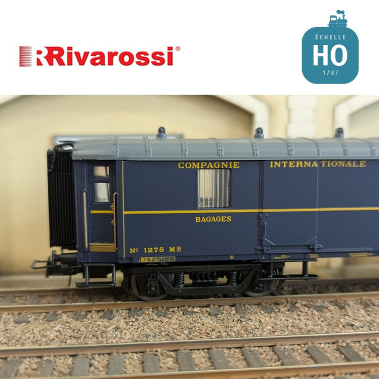 Coffret 3 voitures CIWL "Edelweiss Pullman Express" set 2/2 (DD3, VPC Fleche d'Or + VP Étoile du Nord) Ep II HO Rivarossi HR4391