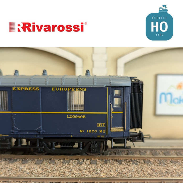Coffret 3 voitures CIWL "Edelweiss Pullman Express" set 2/2 (DD3, VPC Fleche d'Or + VP Étoile du Nord) Ep II HO Rivarossi HR4391
