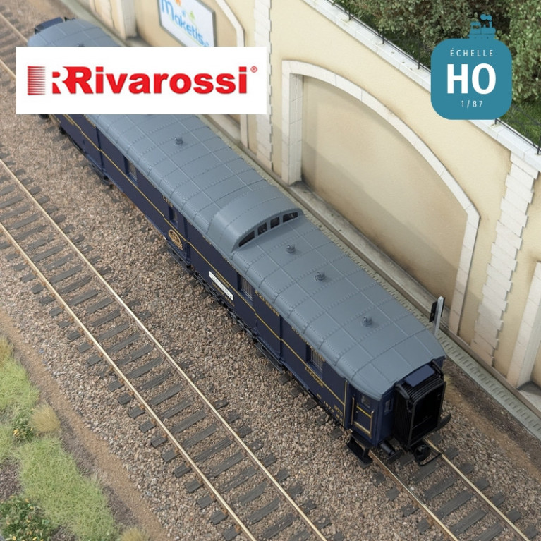 Coffret 3 voitures CIWL "Edelweiss Pullman Express" set 2/2 (DD3, VPC Fleche d'Or + VP Étoile du Nord) Ep II HO Rivarossi HR4391