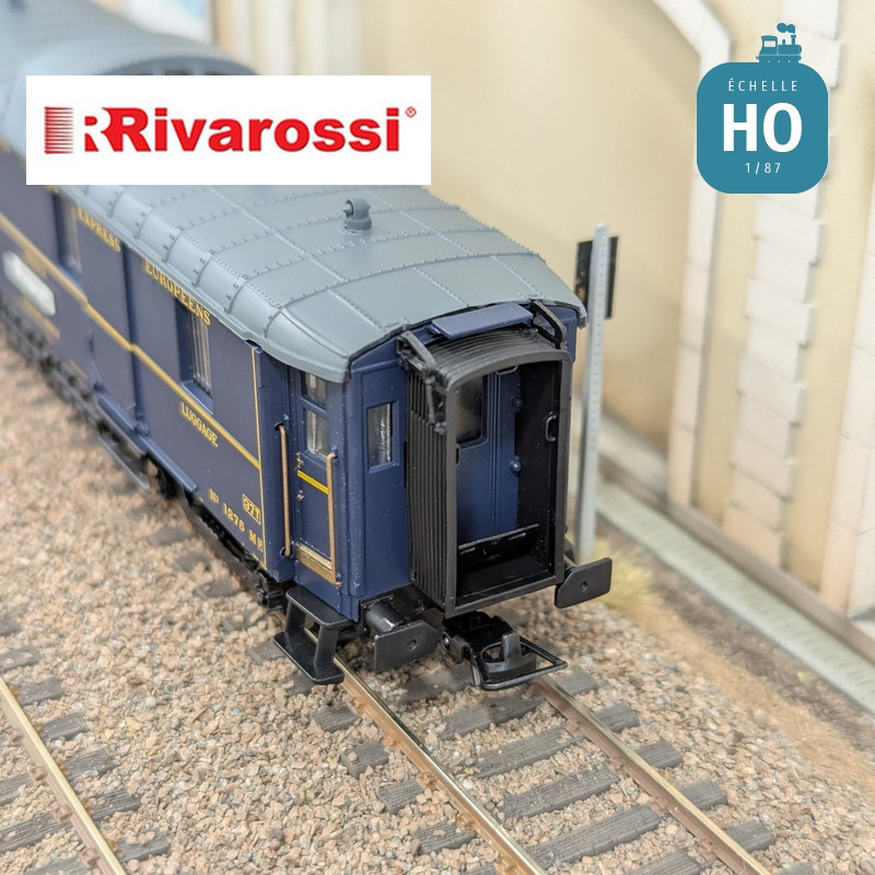Coffret 3 voitures CIWL "Edelweiss Pullman Express" set 2/2 (DD3, VPC Fleche d'Or + VP Étoile du Nord) Ep II HO Rivarossi HR4391