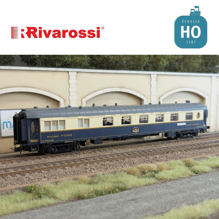 Coffret 3 voitures CIWL "Edelweiss Pullman Express" set 2/2 (DD3, VPC Fleche d'Or + VP Étoile du Nord) Ep II HO Rivarossi HR4391