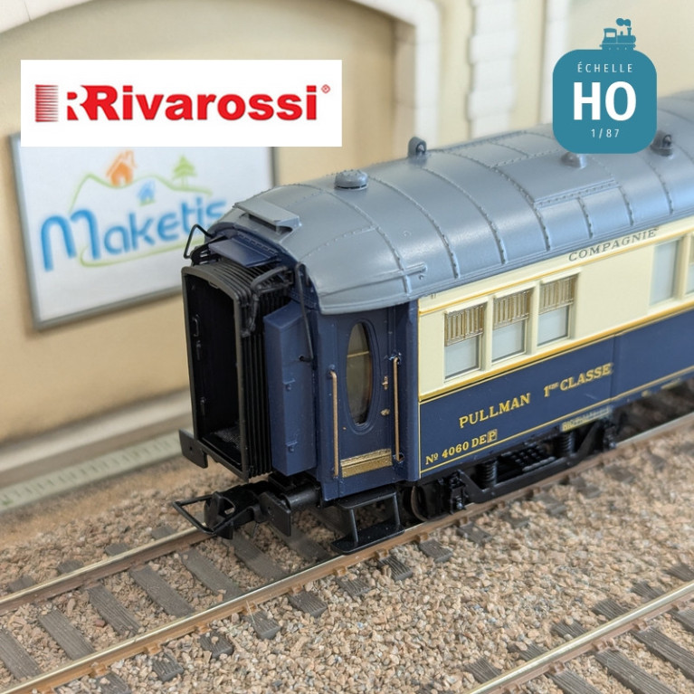 Coffret 3 voitures CIWL "Edelweiss Pullman Express" set 2/2 (DD3, VPC Fleche d'Or + VP Étoile du Nord) Ep II HO Rivarossi HR4391