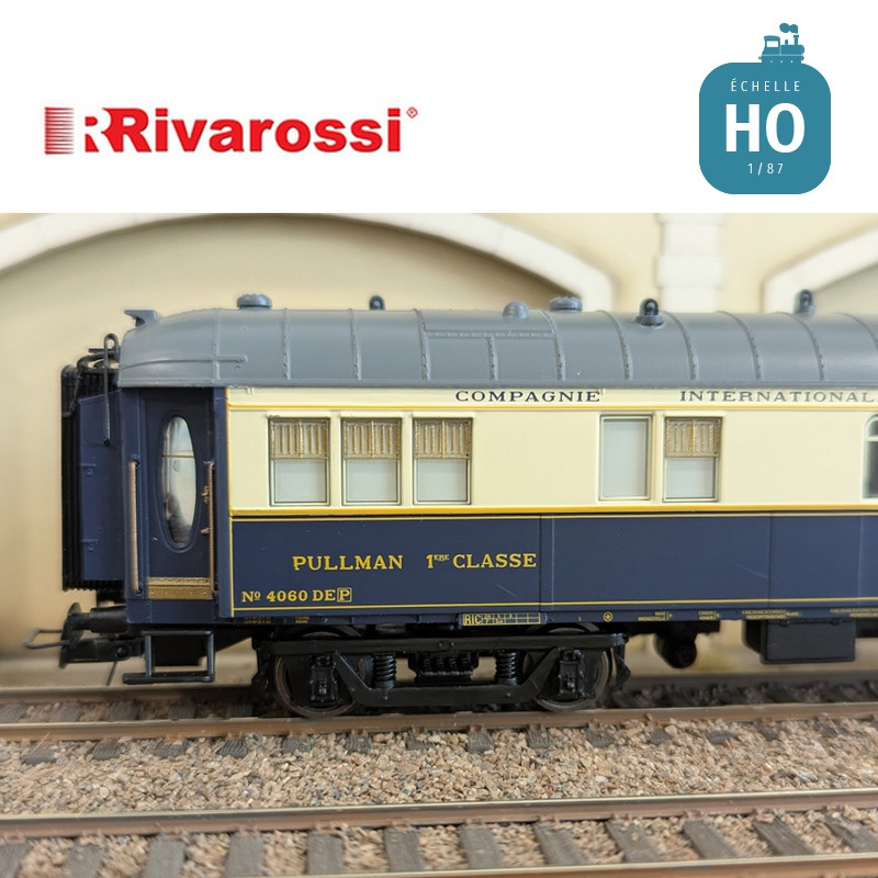 Coffret 3 voitures CIWL "Edelweiss Pullman Express" set 2/2 (DD3, VPC Fleche d'Or + VP Étoile du Nord) Ep II HO Rivarossi HR4391