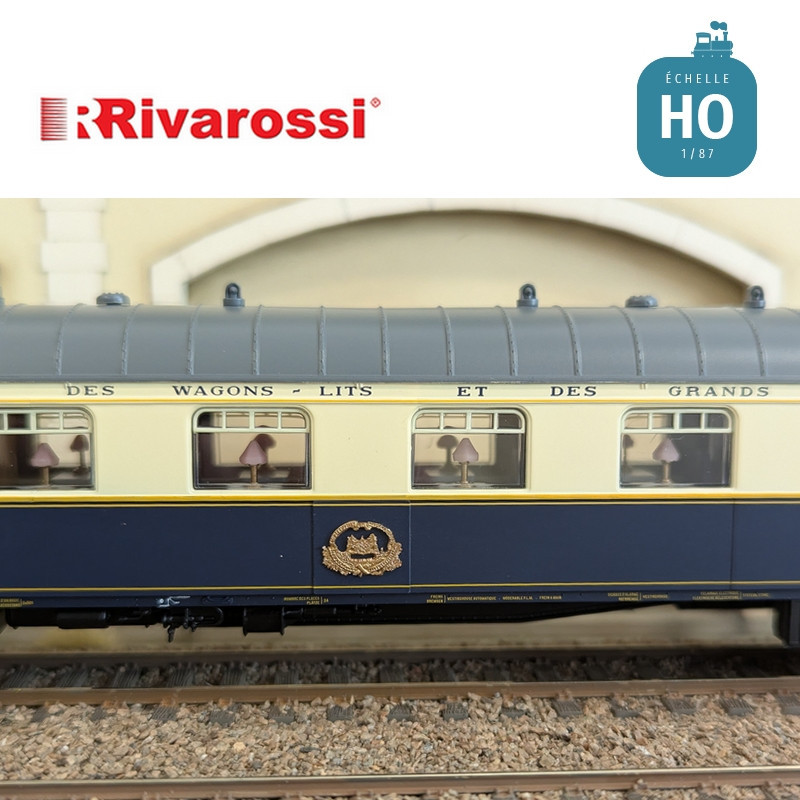 Coffret 3 voitures CIWL "Edelweiss Pullman Express" set 2/2 (DD3, VPC Fleche d'Or + VP Étoile du Nord) Ep II HO Rivarossi HR4391