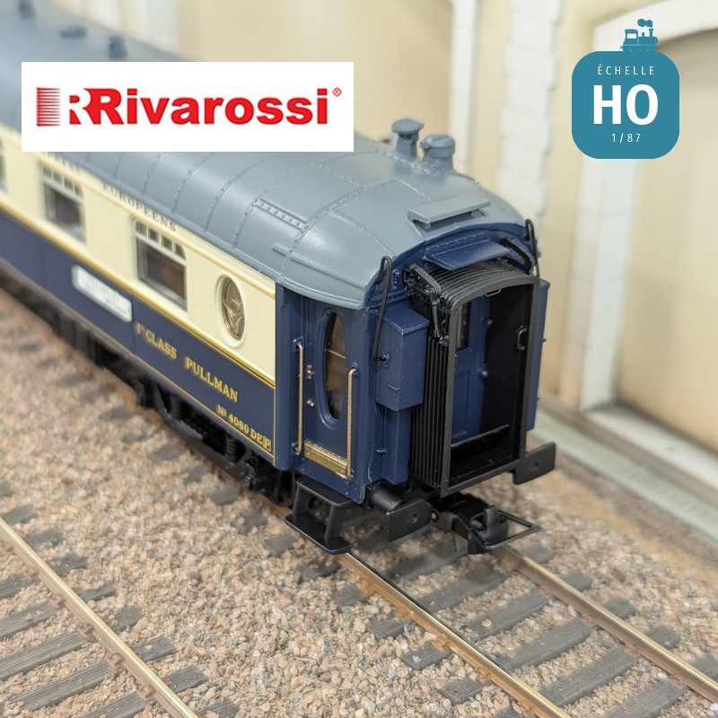 Coffret 3 voitures CIWL "Edelweiss Pullman Express" set 2/2 (DD3, VPC Fleche d'Or + VP Étoile du Nord) Ep II HO Rivarossi HR4391