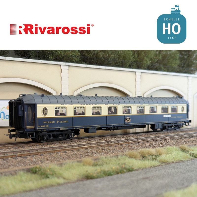 Coffret 3 voitures CIWL "Edelweiss Pullman Express" set 2/2 (DD3, VPC Fleche d'Or + VP Étoile du Nord) Ep II HO Rivarossi HR4391