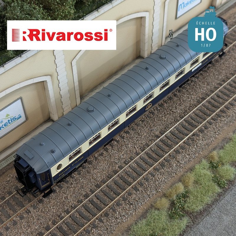 Coffret 3 voitures CIWL "Edelweiss Pullman Express" set 2/2 (DD3, VPC Fleche d'Or + VP Étoile du Nord) Ep II HO Rivarossi HR4391