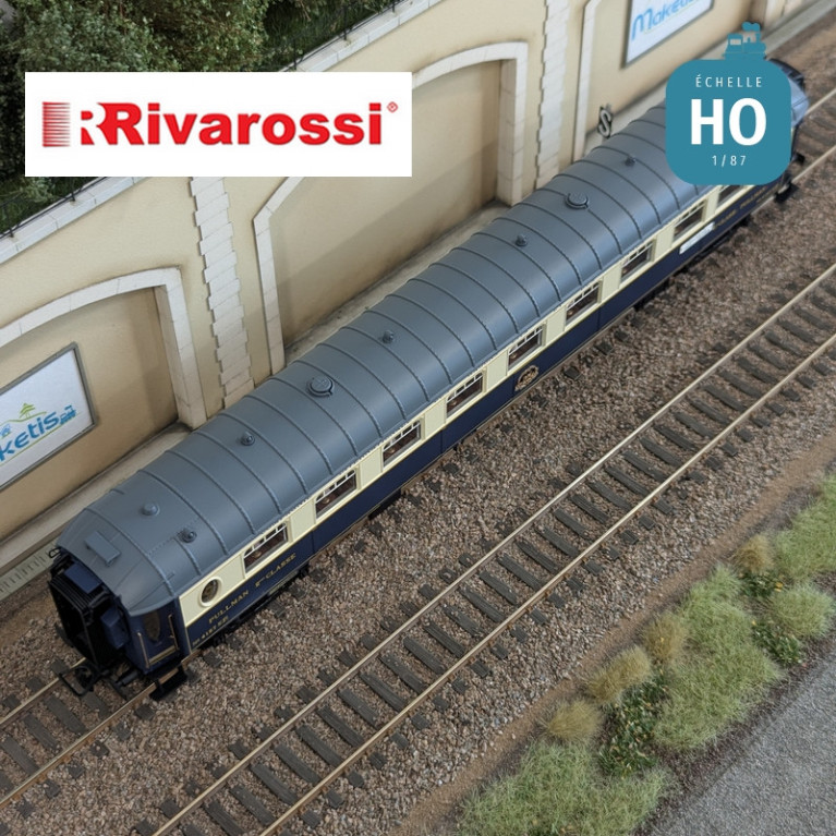 Coffret 3 voitures CIWL "Edelweiss Pullman Express" set 2/2 (DD3, VPC Fleche d'Or + VP Étoile du Nord) Ep II HO Rivarossi HR4391