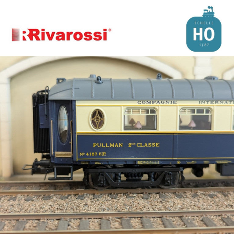 Coffret 3 voitures CIWL "Edelweiss Pullman Express" set 2/2 (DD3, VPC Fleche d'Or + VP Étoile du Nord) Ep II HO Rivarossi HR4391