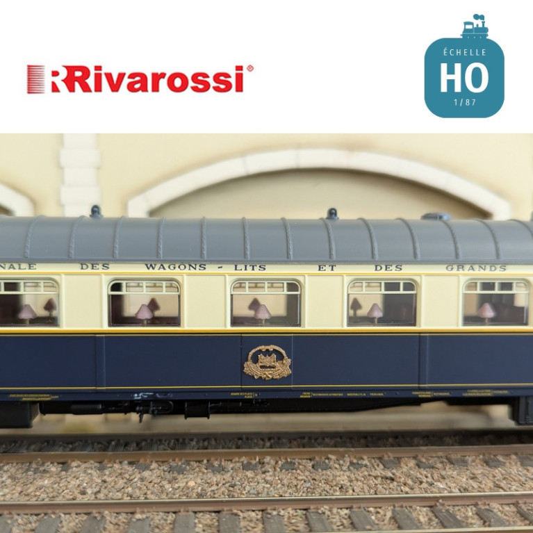 Coffret 3 voitures CIWL "Edelweiss Pullman Express" set 2/2 (DD3, VPC Fleche d'Or + VP Étoile du Nord) Ep II HO Rivarossi HR4391
