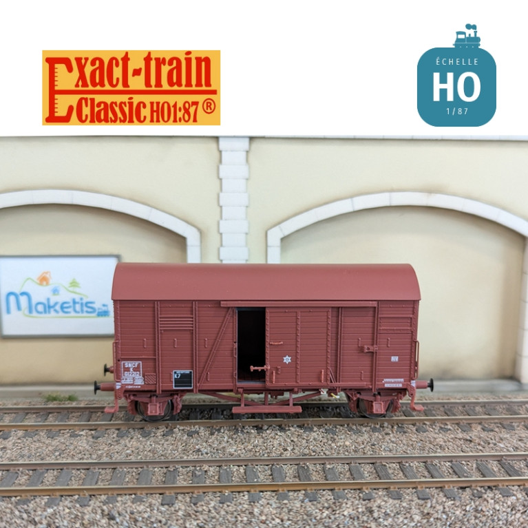 Wagon couvert Oppeln SNCF rouge boite essieux SKF Ep III HO Exact-train EX20786 - Maketis Wagon couvert Oppeln SNCF rouge boite essieux SKF Ep III HO Exact-train EX20786 - Maketis