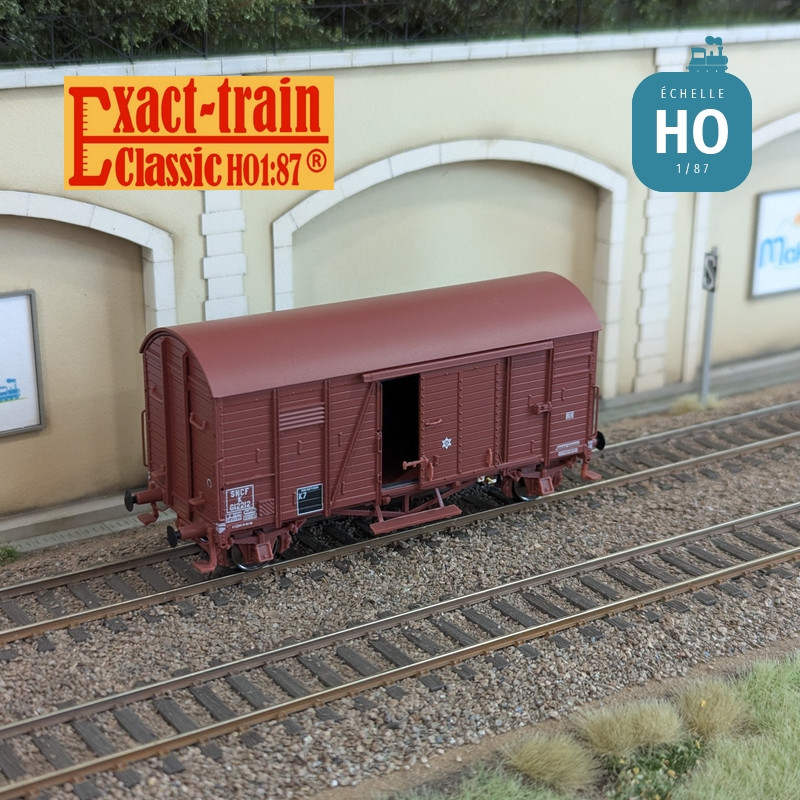 Wagon couvert Oppeln SNCF rouge boite essieux SKF Ep III HO Exact-train EX20786 - Maketis
