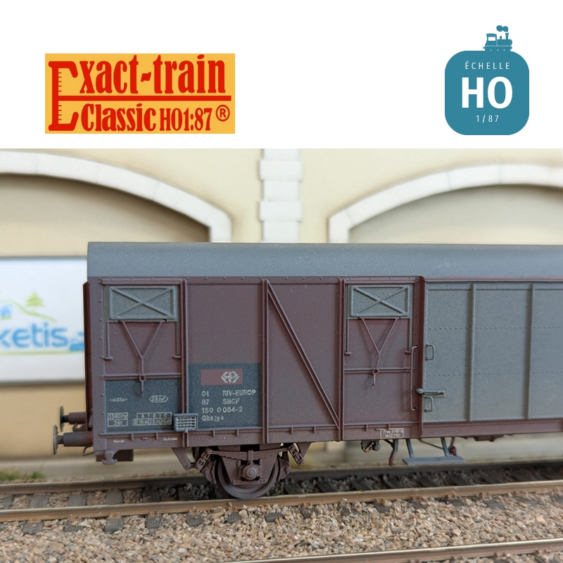 Wagon couvert Gbs SNCF EUROP Ep V (patiné) HO Exact-train EX22035 - Maketis