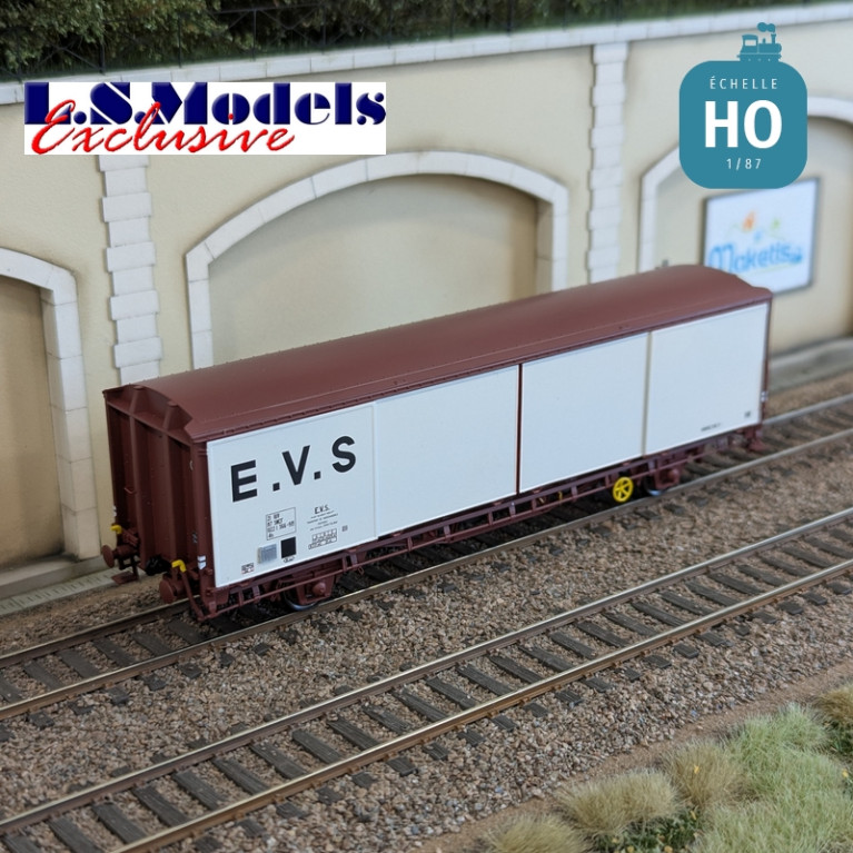 Wagon couvert EVS type Hs blanc/brun parois planes Ep IV HO LS Models 30690 - Maketis Wagon couvert EVS type Hs blanc/brun parois planes Ep IV HO LS Models 30690 - Maketis