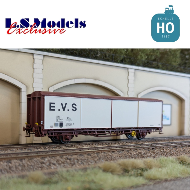 Wagon couvert EVS type Hs blanc/brun parois planes Ep IV HO LS Models 30690 - Maketis Wagon couvert EVS type Hs blanc/brun parois planes Ep IV HO LS Models 30690 - Maketis