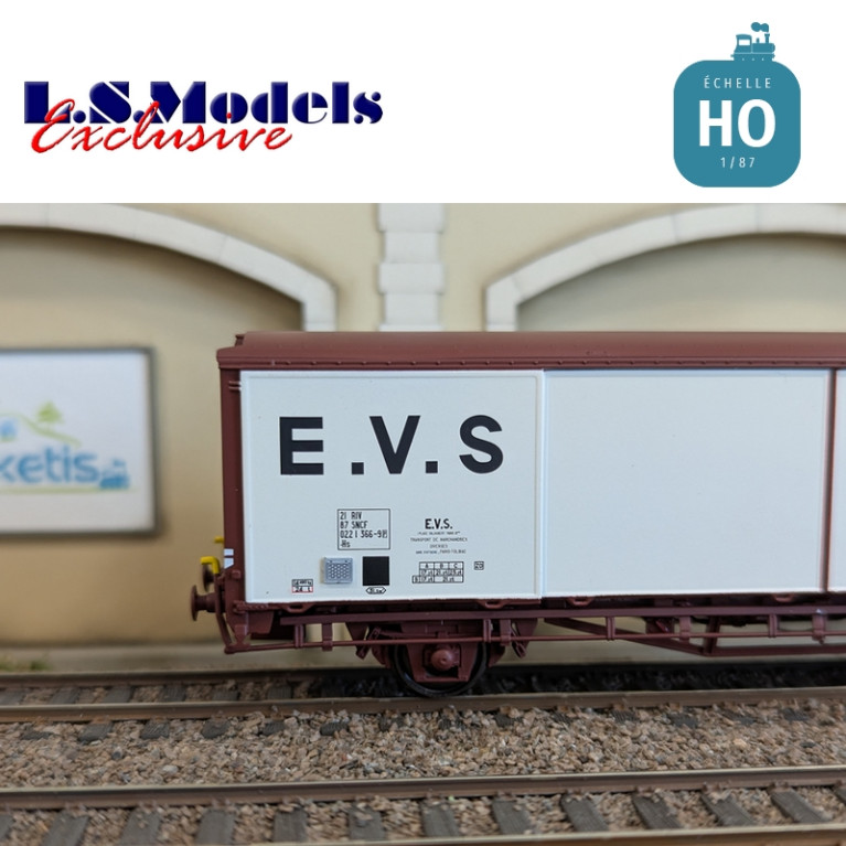 Wagon couvert EVS type Hs blanc/brun parois planes Ep IV HO LS Models 30690 - Maketis Wagon couvert EVS type Hs blanc/brun parois planes Ep IV HO LS Models 30690 - Maketis