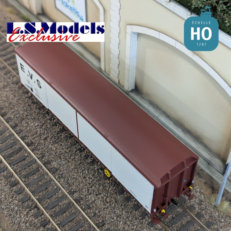 Wagon couvert EVS type Hs blanc/brun parois planes Ep IV HO LS Models 30690 - Maketis Wagon couvert EVS type Hs blanc/brun parois planes Ep IV HO LS Models 30690 - Maketis