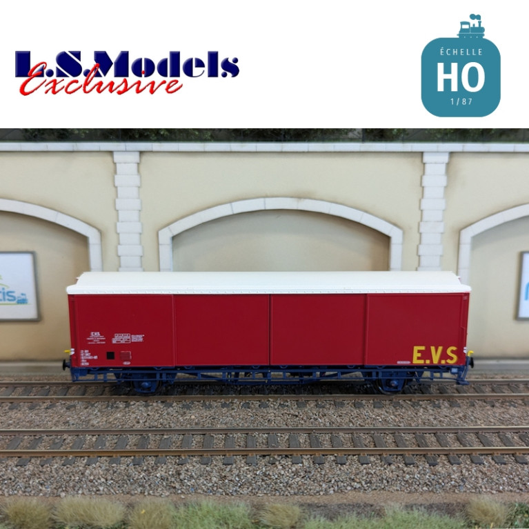 Wagon couvert EVS type Hss rouge/bleu parois planes Ep IV HO LS Models 30691 - Maketis Wagon couvert EVS type Hss rouge/bleu parois planes Ep IV HO LS Models 30691 - Maketis