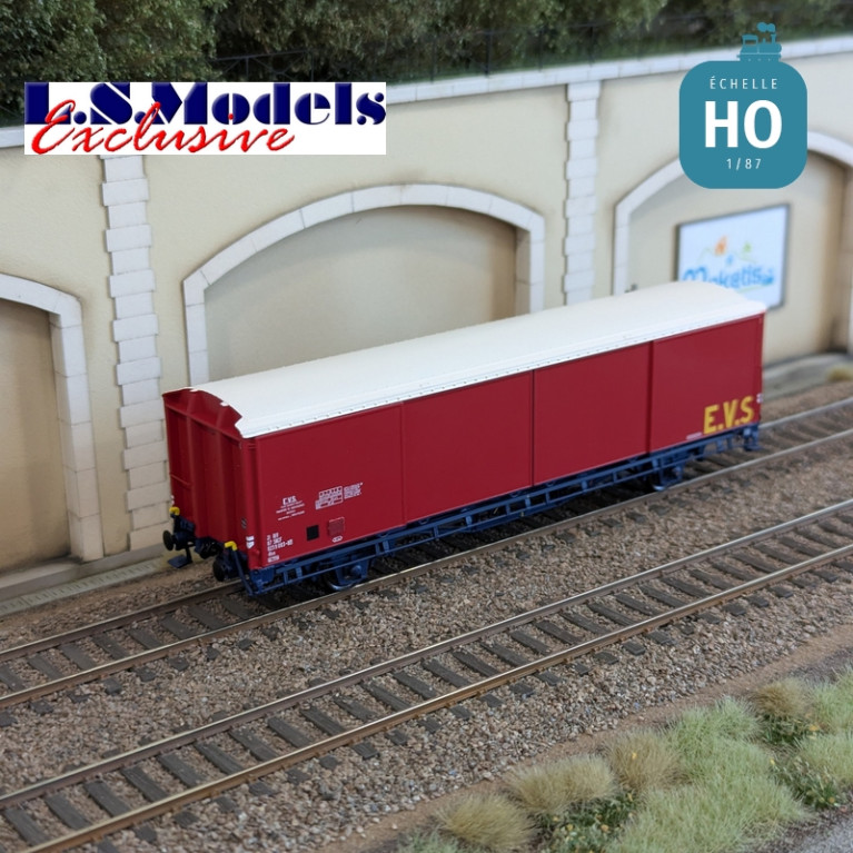 Wagon couvert EVS type Hss rouge/bleu parois planes Ep IV HO LS Models 30691 - Maketis Wagon couvert EVS type Hss rouge/bleu parois planes Ep IV HO LS Models 30691 - Maketis