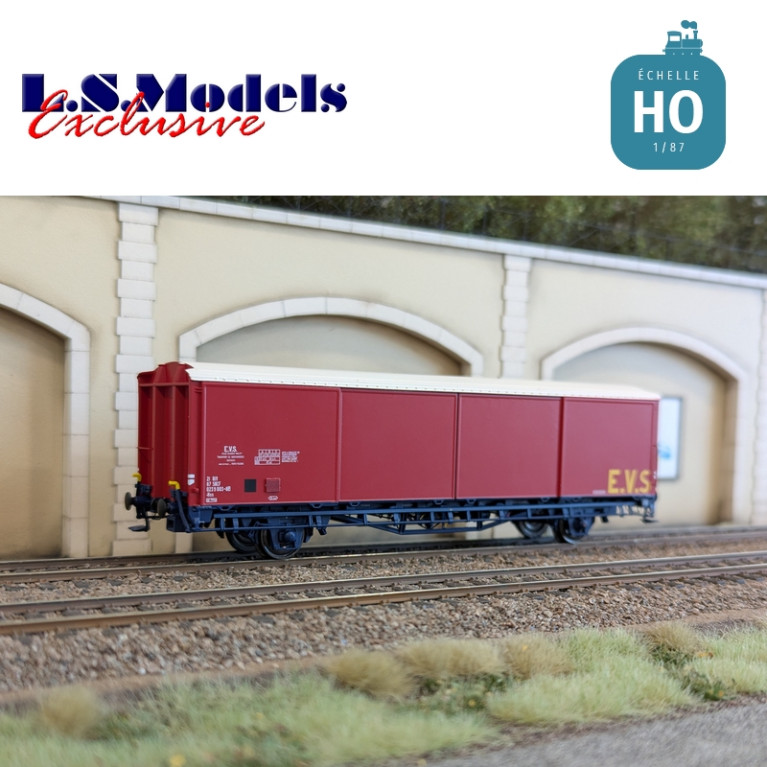 Wagon couvert EVS type Hss rouge/bleu parois planes Ep IV HO LS Models 30691 - Maketis Wagon couvert EVS type Hss rouge/bleu parois planes Ep IV HO LS Models 30691 - Maketis