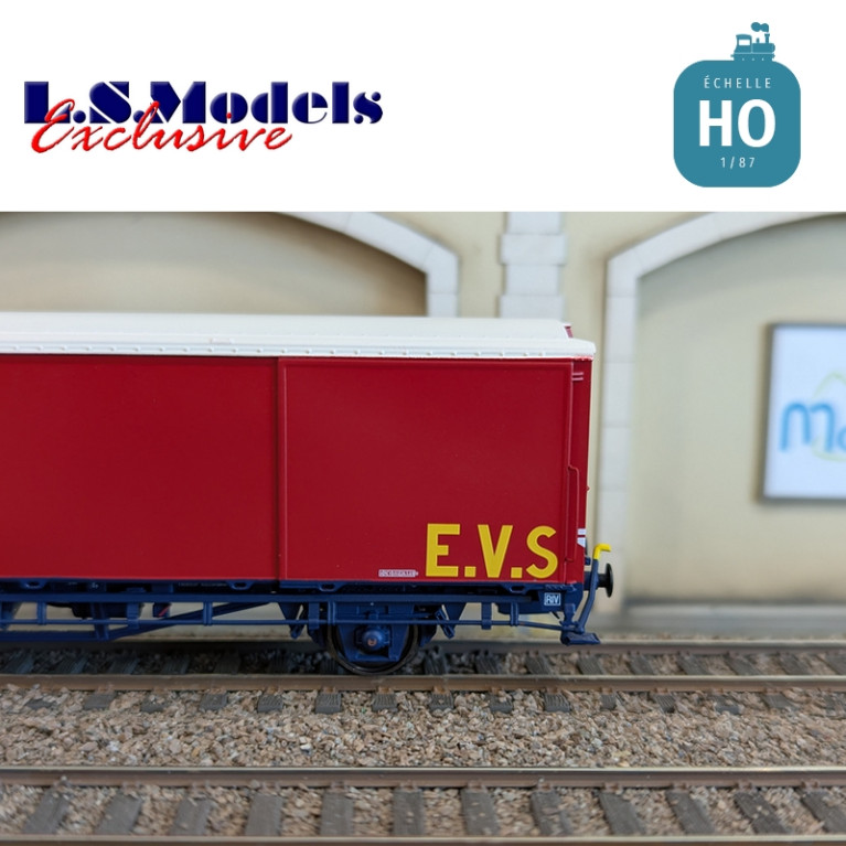Wagon couvert EVS type Hss rouge/bleu parois planes Ep IV HO LS Models 30691 - Maketis Wagon couvert EVS type Hss rouge/bleu parois planes Ep IV HO LS Models 30691 - Maketis