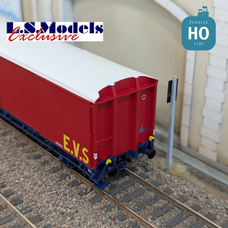 Wagon couvert EVS type Hss rouge/bleu parois planes Ep IV HO LS Models 30691 - Maketis Wagon couvert EVS type Hss rouge/bleu parois planes Ep IV HO LS Models 30691 - Maketis