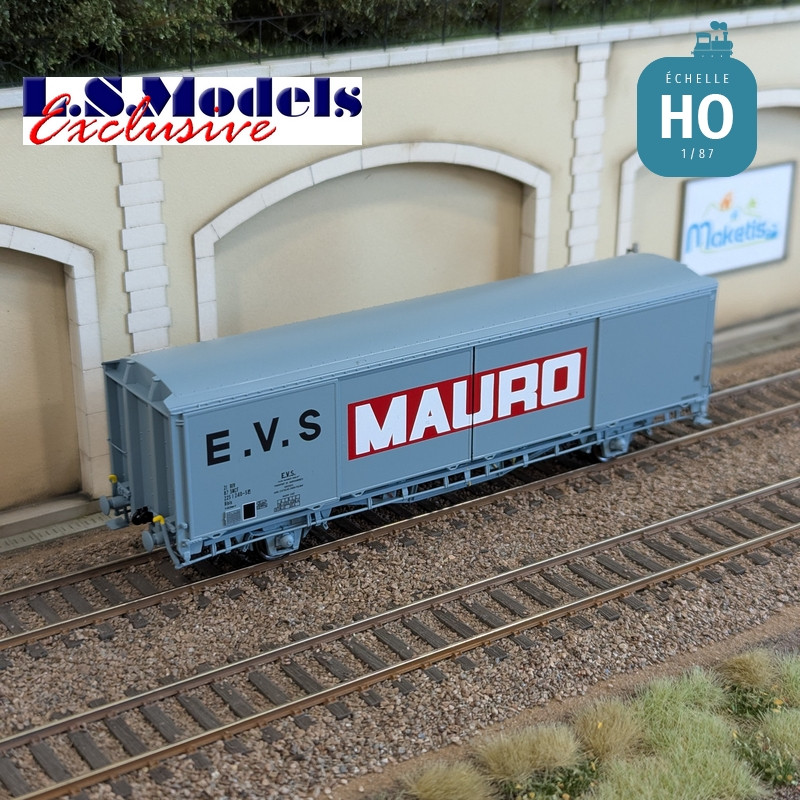 Wagon couvert EVS type Hbis gris MAURO parois planes Ep IV-V HO LS Models 30692 - Maketis