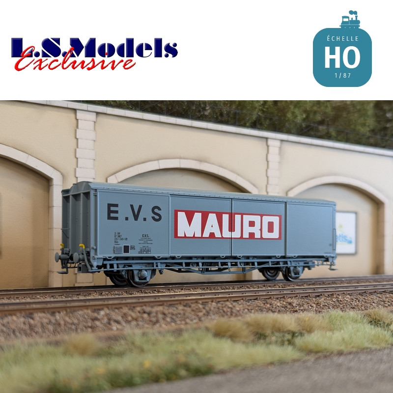 Wagon couvert EVS type Hbis gris MAURO parois planes Ep IV-V HO LS Models 30692 - Maketis