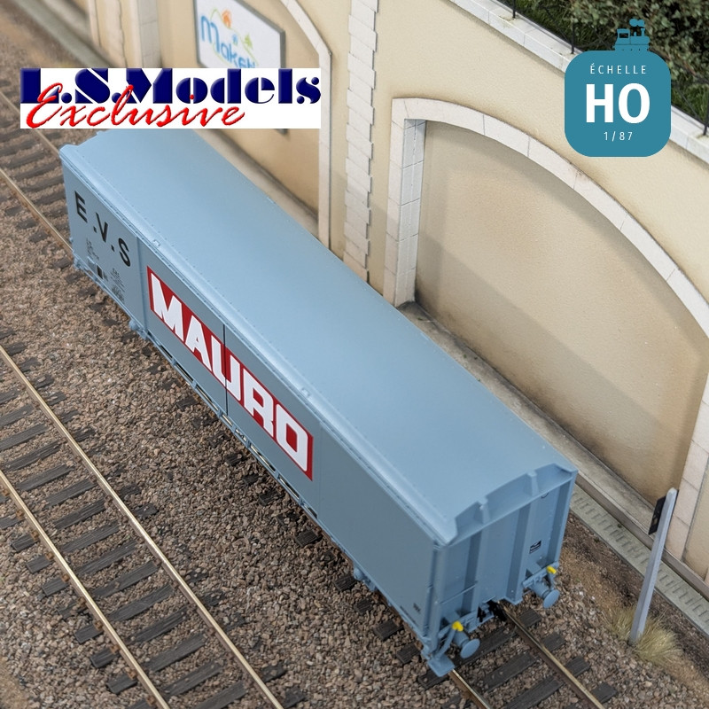 Wagon couvert EVS type Hbis gris MAURO parois planes Ep IV-V HO LS Models 30692 - Maketis