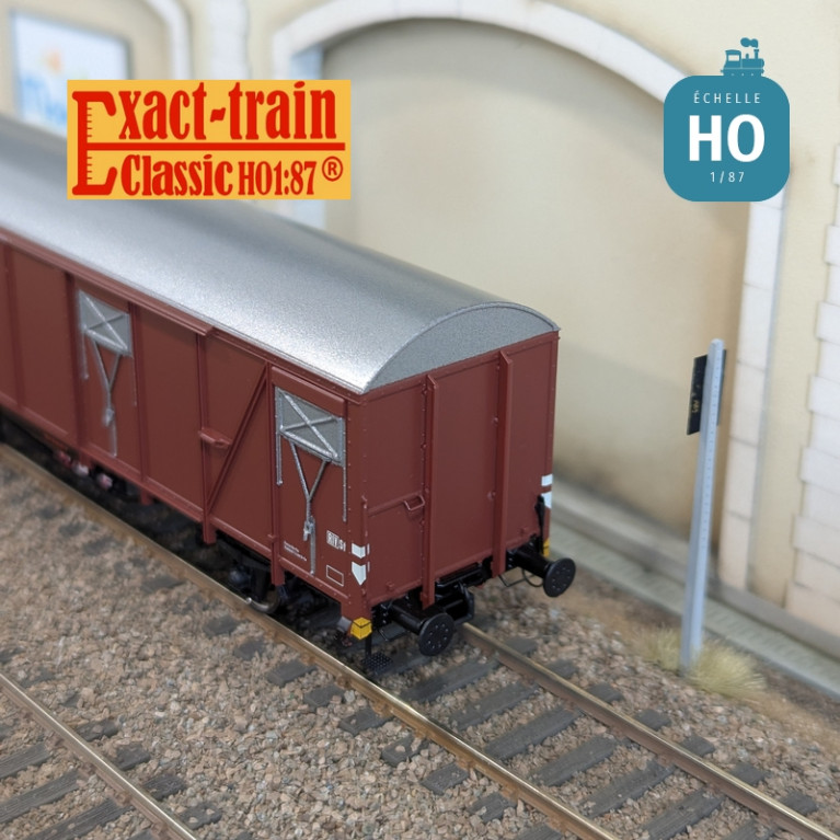 Wagon couvert DB Gbs 254 UV EUROP Ep III HO Exact-Train EX20734 - Maketis