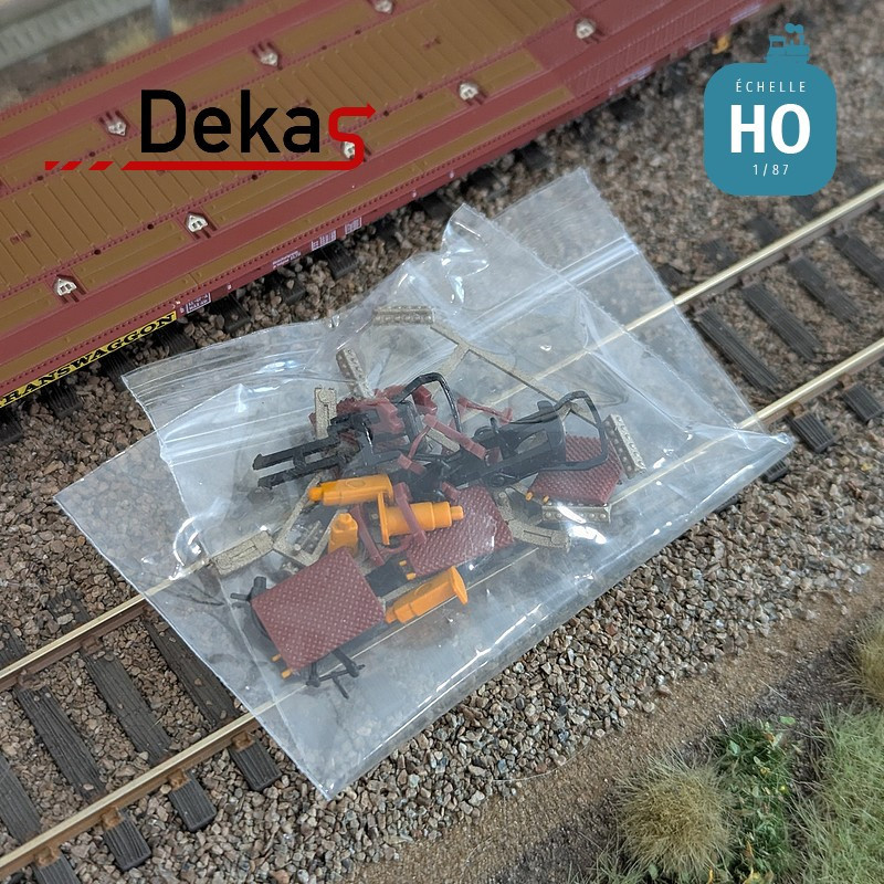 Wagon plat couplé type Laads 800B transport de véhicules tampons jaunes TWA EP VI HO Dekas DK-873107 - Maketis