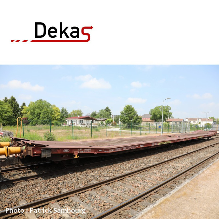 Wagon plat couplé type Laads 800B spécial transport de véhicules DB EP V HO Dekas DK-873105 - Maketis