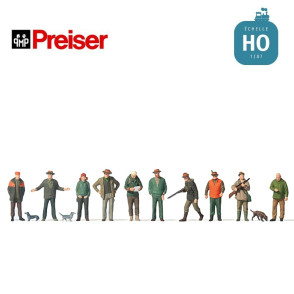 Chasseurs et rabatteurs HO Preiser 10803 - Maketis