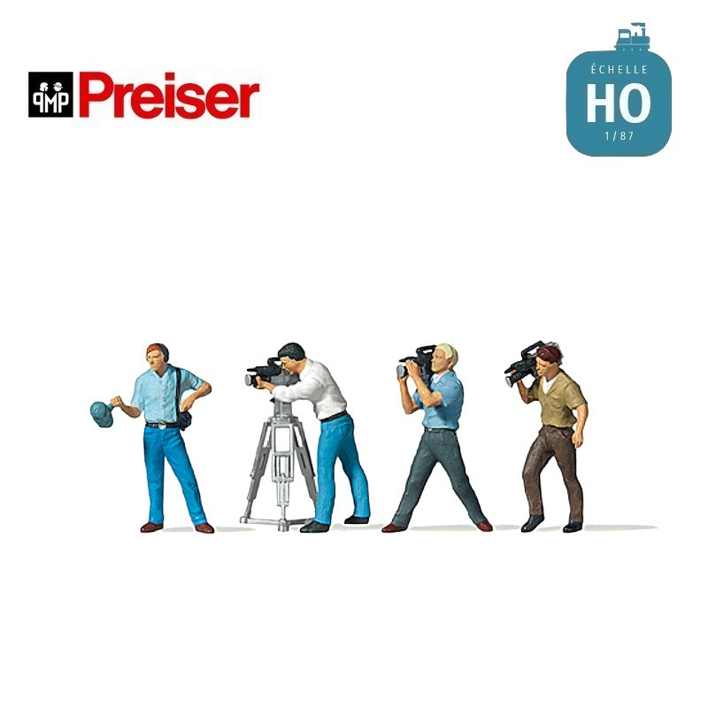 Equipe de télévision HO Preiser 10421 - Maketis