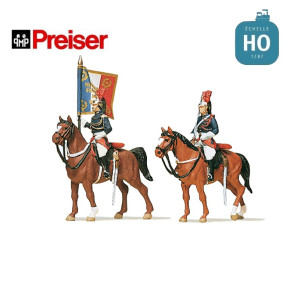 Garde républicaine française (2 pcs) montée HO Preiser 10460 - Maketis